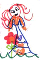 Una chica (detalle de un dibujo de un niño)